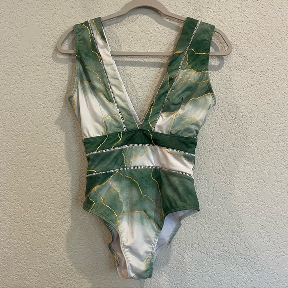 Averie Jade Deep Plunge One Piece Swimsuit - Small - Picture 6 of 11